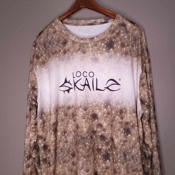 Loco Kaile Men's 2XL Lightweight Long Sleeve Fishing Shirt, Brown - Picture 2 of 9